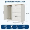 43.3'' Wooden Wardrobe Cabinet w/ Door, 4 Drawers & Hanging Rod - Dresser for Bedroom, Laundry, Cloakroom - 2 of 4