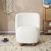 Modern Fabric Upholstered Armless Chair,Lounge Chair With Round Pine Wood Feet,Low Back Accent Chair For Living Room Bedroom-Coolbibila - 2 of 4