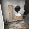 Vynxaria 24 in. Single Wall-Mounted Imitation Oak Plywood Bath Vanity with White Resin Top KD-PACKING Ready to Assemble - 2 of 4