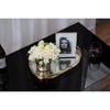 Classic Touch Oval Shaped Mirror Tray with Gold Leaf Design - 16"L - 4 of 4