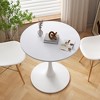 32"Modern Round Dining Table with Printed White Marble Table Top and MDF Table Top - 3 of 4