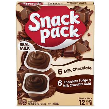 Snack Pack Chocolate Fudge & Milk Chocolate Swirl Pudding - 39oz/12ct