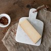 White Marble Serving Board with Faux Leather Loop by Foreside Home & Garden - 2 of 4