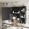 Vynxaria Wall-Mounted Black Bathroom Medicine Cabinet with Large Mirror and Adjustable Shelves - 4 of 4