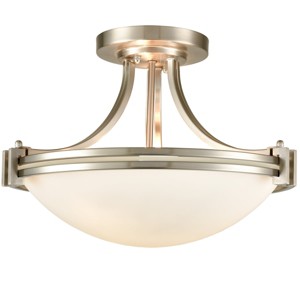 Claxy Brushed Nickel Ceiling Light Glass Ceiling Lighting Fixture - 1 of 4