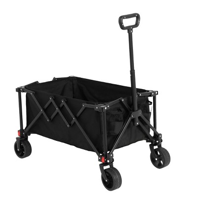 SKRAN Folding Wagon Cart Outdoor,All Terrain Wheels Heavy Duty Garden Carts with Adjustable Handle,Utility Wagon for Camping Sports Fishing