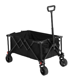 SKRAN Folding Wagon Cart Outdoor,All Terrain Wheels Heavy Duty Garden Carts with Adjustable Handle,Utility Wagon for Camping Sports Fishing - 1 of 4