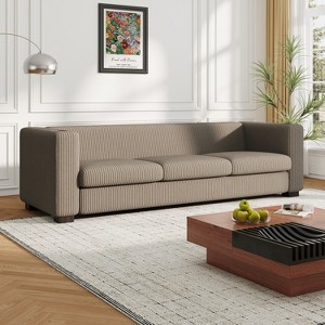 Christopher Knight Home Juvina Modern 80" Upholstered 3 Seater Sofa with USB Ports and Cup Holders - 1 of 4