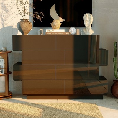 FUFU&GAGA 8 Drawer Horizontal Dresser Staggered Structure Design Combinable