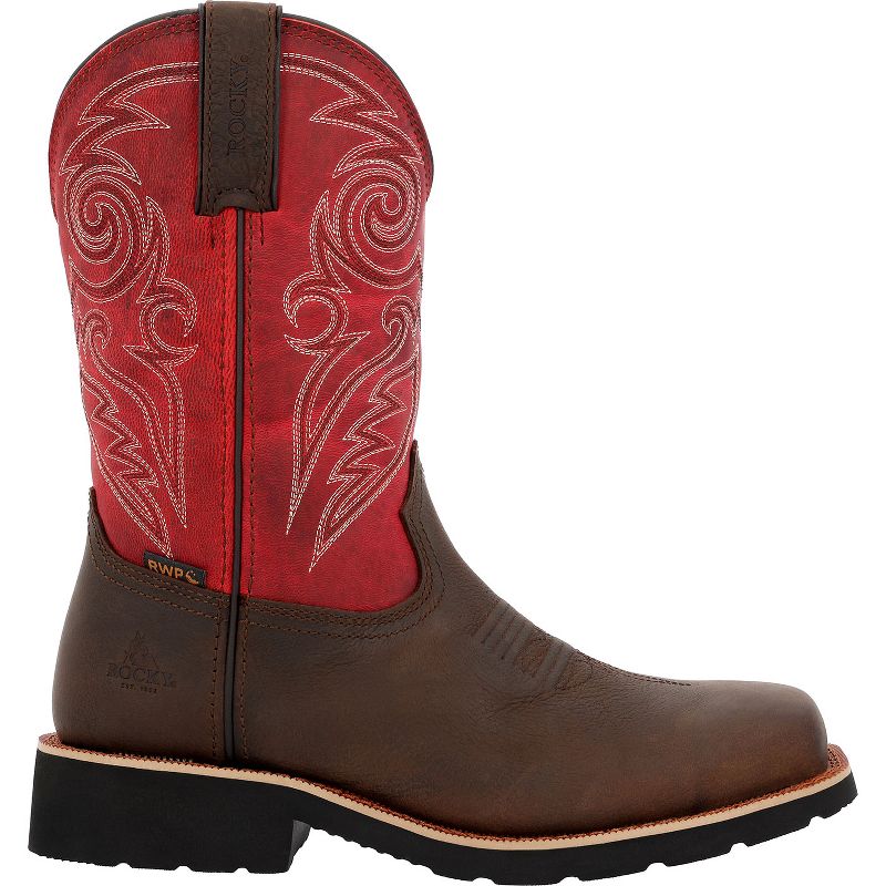 Rocky Women’s MonoCrepe 11” Waterproof Western Boot, Magenta And Brown, Size 6(M)