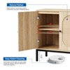 homfan Buffet Cabinet Rattan Storage Cabinet with Doors and Shelves, Accent Cabinet Sideboard for Living Room, Dining Room, Hallway, Black - 4 of 4