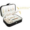 HTUTWOO Travel Jewelry Box, PU Leather Jewelry Organizer for Girls, Portable Mini Travel Case Display Storage Holder Boxes for Stud Earrings, Rings - 4 of 4