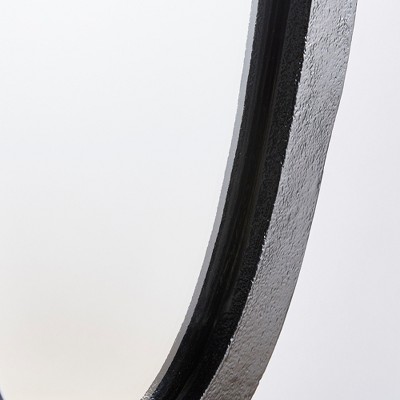 Tall Oval Black Wood Wall Mirror