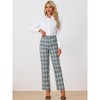 INSPIRE CHIC Women's Plaid Elastic Waist Casual Work Office Long Pants - 3 of 4