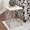 Vynxaria Square Marble End Table with Stainless Steel Base, 18"W x 18"D x 22.5"H - 4 of 4