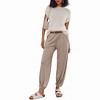 Ekouaer Two Piece Outfits Lounge Sets for Women Sweater Sets Knit Short Sleeve Tops Jogger Pants Matching Tracksuit - 2 of 4