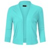 Women’s 3/4 Sleeve Cropped Cardigan Sweaters Open Front Knit Short Bolero Shrugs - 2 of 4