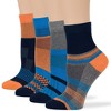 Women's Cotton Diabetic Quarter Patterned Socks - 4 Pack - Shoe Sizes 5-9 M, 8-12 L - Heart, Stripe, Flower - Black, Blue | 7BIGSTARS KINGDOM - 4 of 4