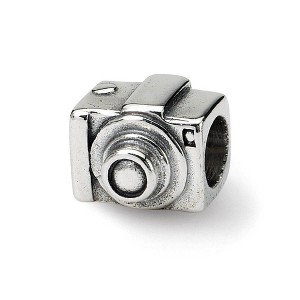 Black Bow Jewelry Sterling Silver Camera Bead Charm - 1 of 3