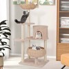 Costway 58" Cattail Cat Tower with Sisal Scratching Posts Perch Basket Ball Condo - 2 of 4
