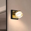 ALOADECOR W5" 1-Light Modern Square Black and Brass Integrated LED Wall Sconce with White Acrylic Shade  Adjustable Head Bathroom Vanity Light - 3 of 4