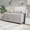 COWLOWN Rustic Storage Bench with 3 Shutter Doors, Multi-Functional Shoe Bench with Hidden Storage & Removable Cushion - 4 of 4