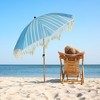 Northlight Striped Outdoor Beach Market Umbrella with Tilt - 6.5' - Sky Blue and White - 2 of 4