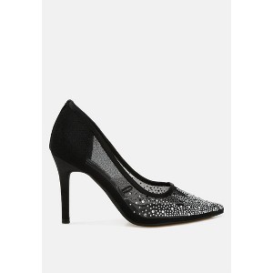 High Ball Mesh Rhinestone Stiletto Women Pumps - 1 of 4