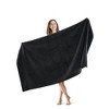 100% Cotton Solid Color Heavyweight Bath Towel Set, Anti-Microbial Certified Highly Absorbent Plushy Bath Towel - 2 of 4