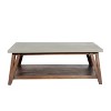 Brookside Coffee Table Concrete Coated Top and Wood Light - Alaterre Furniture - 3 of 4