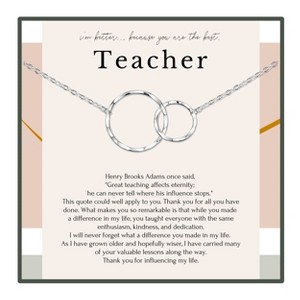 HOPE LOVE SHINE Silver Gold Teacher Appreciation Necklace – Gift from Student, Thank You GIft for Teacher Educator - 1 of 4