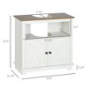 phiestina Crystal White & Walnut Bathroom Sink Cabinet, Double Doors with Open Shelf, U-Shaped Cut-Out, 23.5" W x 11.75" D x 23.5" H - 4 of 4