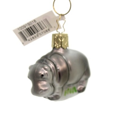 Inge Glas 1.75" Happy Hippo Ornament Hippopotamus Semi-Aquatic  -  Tree Ornaments