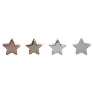 Transpac Ceramic Star Decor Set of 4 Christmas Home Decorations - 1 of 1