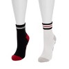 MUK LUKS Women's Studio Socks - Quarter Crew Cotton Compression 2 Pack - 2 of 3