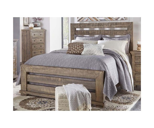 Queen Willow Slat Complete Bed Weathered Gray - Progressive