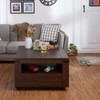 La Jolla Farmhouse Storage Coffee Table Vintage Walnut: Dual-Sided Drawer, Open Shelf, Caster Wheels - HOMES: Inside + Out - 2 of 4