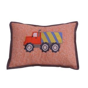 Bacati - Construction Multicolor Boys Cotton Throw Pillow - 1 of 4