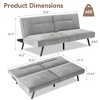 Dyonery Convertible Futon Sofa Bed, Memory Foam Futon Couch with Adjustable Backrest, Folding Small Loveseat Sleeper Recliner - 2 of 4