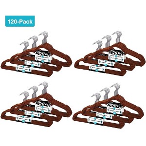 J&V Textiles 120 Pack - Premium Velvet Non-Slip Hanger with 360 Degree Rotatable Hook - 1 of 4