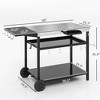 Outdoor Bar Cart Grill Table with Stainless Steel Tabletop, Wheeled Outdoor Serving Cart Prep Table with Storage - 3 of 4