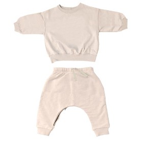 günamüna® Baby Two - Piece Set with DIAPER-ZiP Bamboo Rayon Fleece - Blush - 9-12 Months - 1 of 4