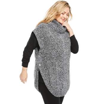 Woman Within Women's Plus Size Marled Knit Cowl Neck Duster