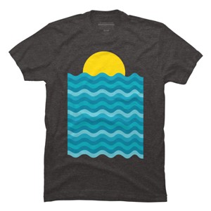 Men's Design By Humans Sunset Waves By clingcling T-Shirt - 1 of 4