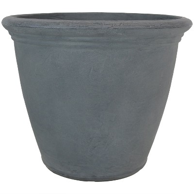 Sunnydaze Indoor/Outdoor Patio, Garden, or Porch Weather-Resistant Double-Walled Anjelica Flower Pot Planter - 20" - Sable Finish