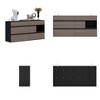 FUFU&GAGA 6-Drawer Storage Cabinet w/Open Shelf Black Frame & Wood Grain Front for Bedroom, Entryway, or Living Room Sideboard - 3 of 4