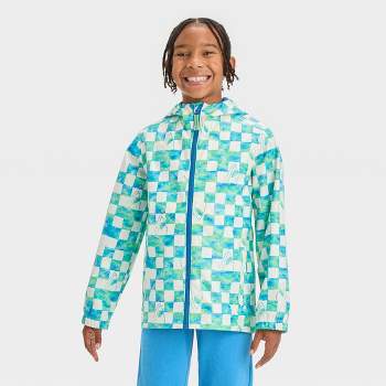Kids' Checkered Rain Coat - Cat & Jack™ Blue
