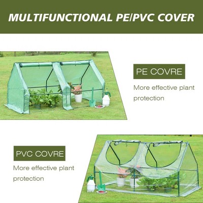 6 ft. x 3 ft. Green Mini Greenhouse with Zipper Doors