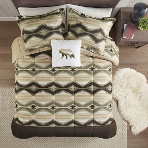 Okak Queen/King 4-Piece Brushed Print Bed Comforter with Forest Animal Pattern,Comfortable Quilt Comforter Bedding Sets,Machine Washable - 1 of 4