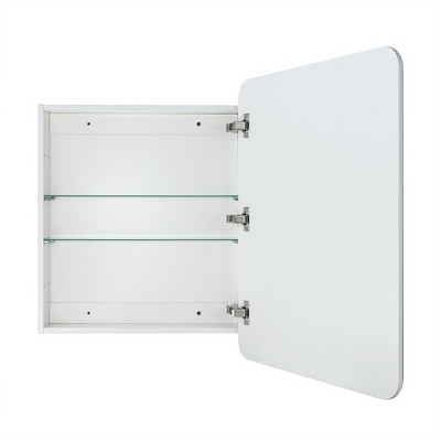 TEHOME 24'' x 30'' White Frameless Metal Medicine Cabinet with Mirror